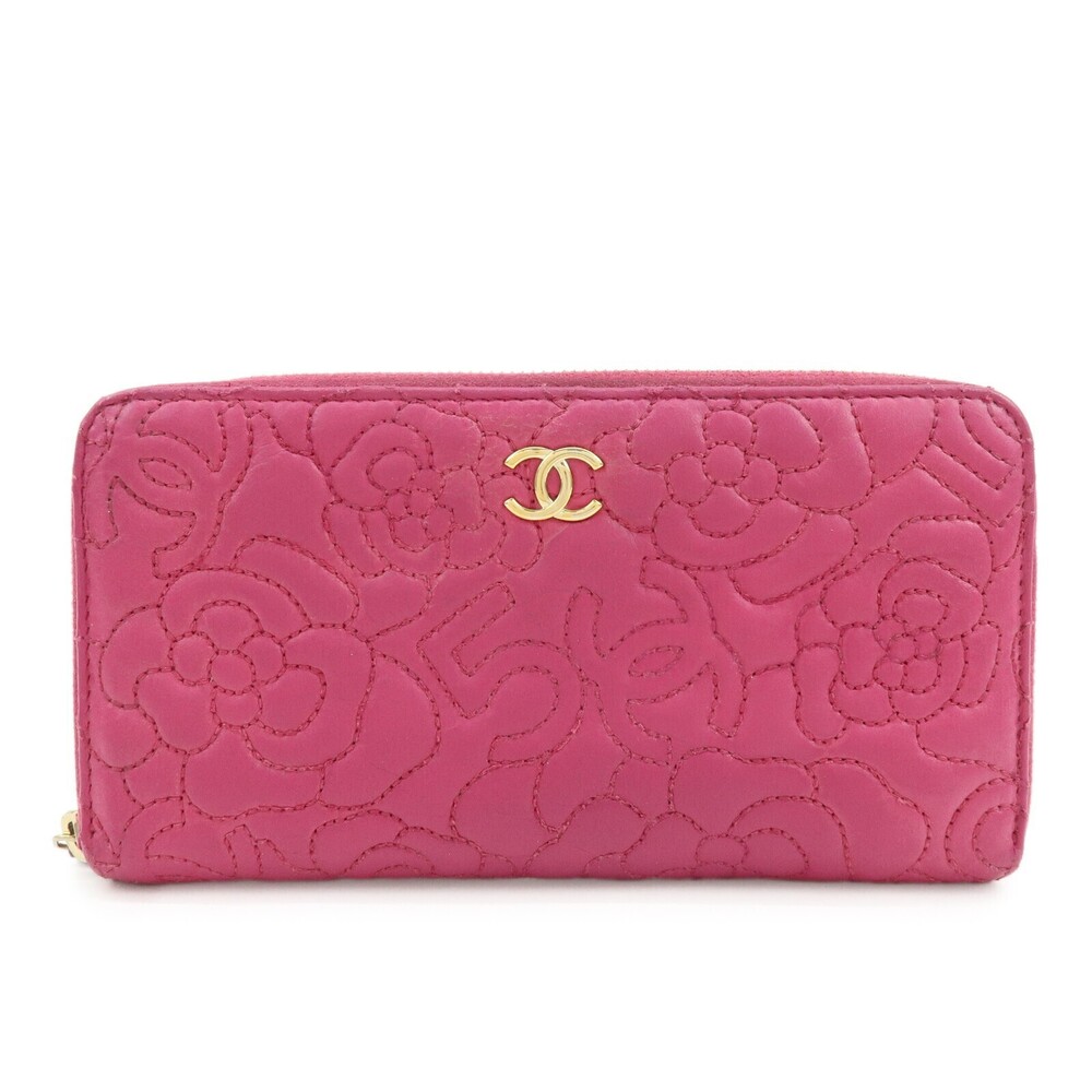 Chanel Zip Around Camellia Patent